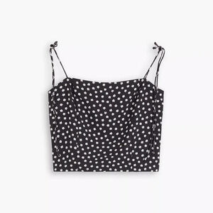Levi’s NWT Deliah Simple Daisy Caviar Black/White Floral Smocked Cami Tie Strap